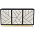 Libra Credenza Abstract 3 Door Cabinet with Bone Inlay